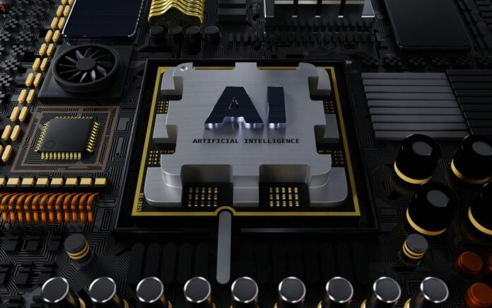 close-up papan komputer dengan logo di atasnya